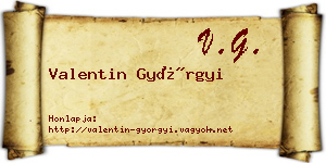 Valentin Györgyi névjegykártya