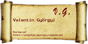 Valentin Györgyi névjegykártya